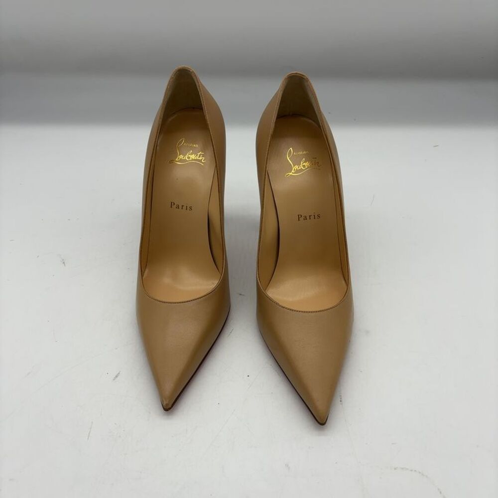 Christian Louboutin Nude Leather Pointed Toe Red Bottom Pumps
